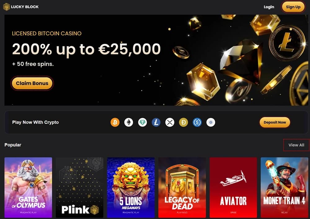 Lucky Block – Leading USDT casino with fast transactions and big bonuses