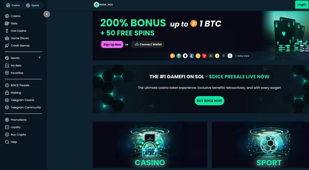 Mega Dice – Innovative USDT casino with Telegram play and live streaming