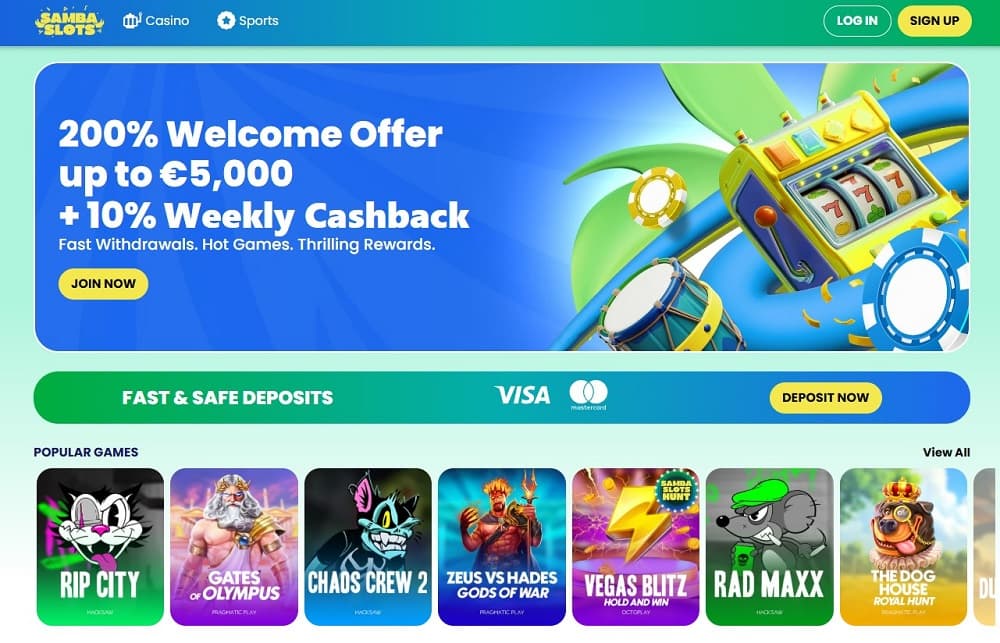 Samba Slots – Carnival-themed USDT casino packed with exciting slot titles